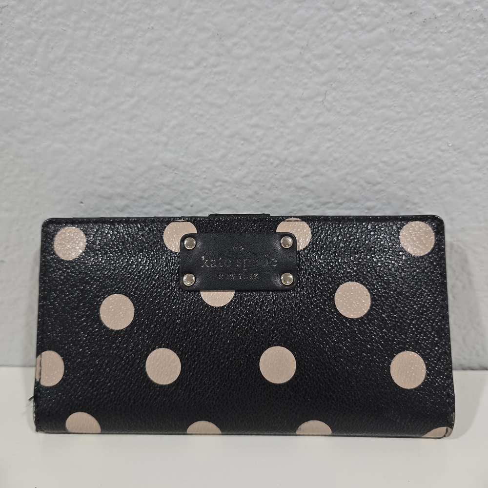 Kate Spade Black Bi Fold Polka Dot Wallet